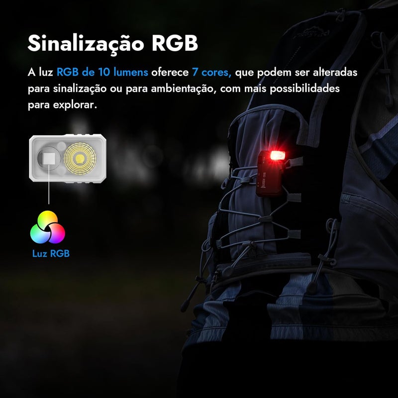 WUBEN G5 Rechargeable EDC Flashlight, 400 Lumens Dual Light Sources Mini Flashlight with RGB Light, Portable Flat Pocket Flashlights, Magnetic Keychain Flashlight (Commemorative Edition) - Image 5